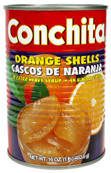 Conchita Orange Shells in syrup.  16 oz